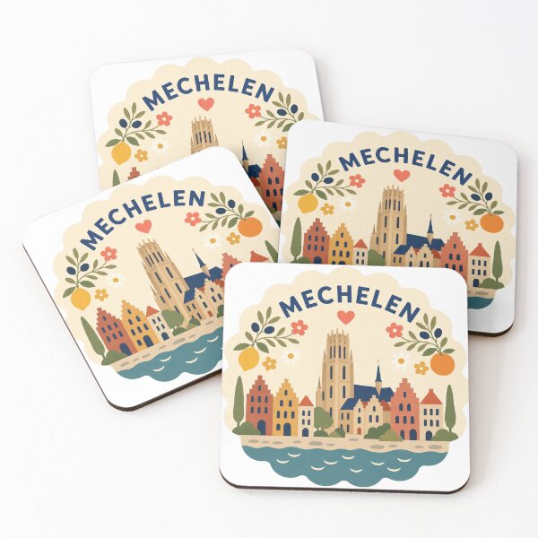 Item preview, Mechelen Belgium Travel Souvenir Modern Folk Art designed and sold by VisualArtsOasis.