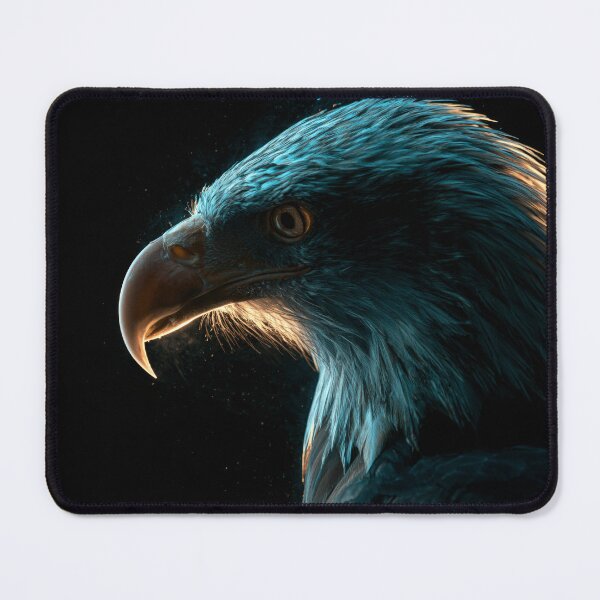 Item preview, Bird Art Eagle Portrait in Teal and Gold Light designed and sold by FrostyFrisby.