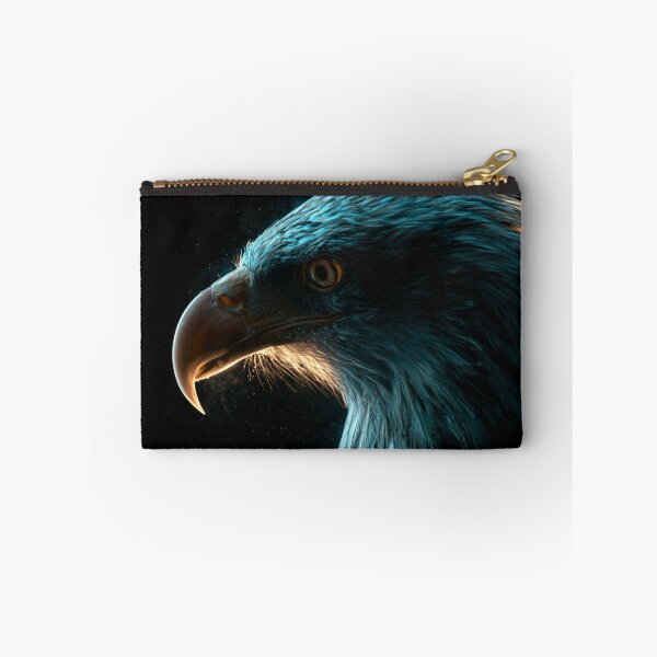 Item preview, Bird Art Eagle Portrait in Teal and Gold Light designed and sold by FrostyFrisby.