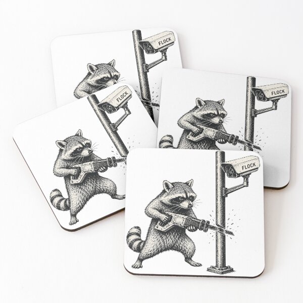Item preview, Anti Flock Surveillance Camera Raccoon Rebel - Privacy Rights Meme designed and sold by Envision Designs.