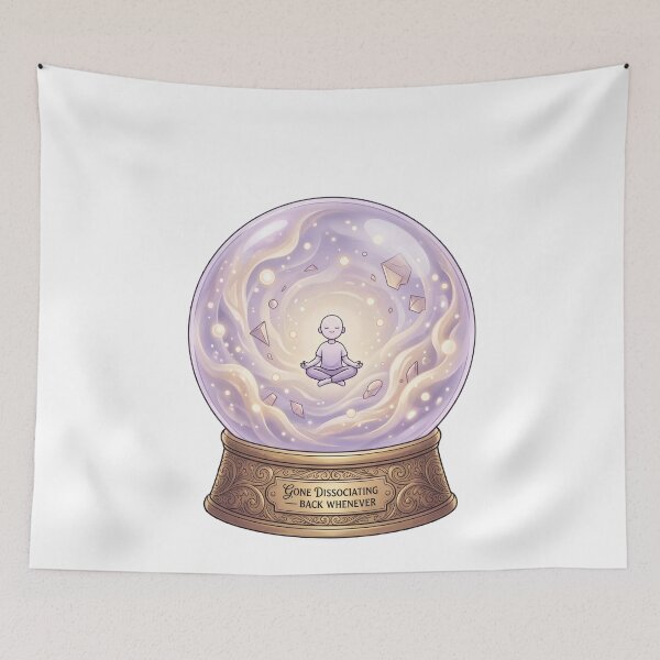 Item preview, Dissociation Snow Globe Funny Mental Health Humor designed and sold by LunaMarkos.