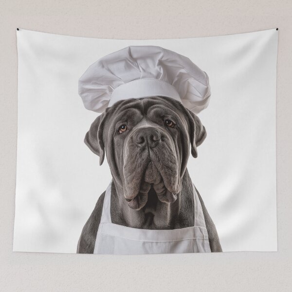 Item preview, Neapolitan Mastiff Chef Dog Funny Cooking Apron Hat Cute Pet Portrait designed and sold by LazyOwlStore.