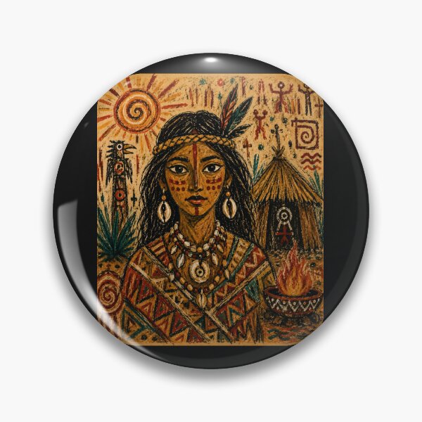 Item preview, Mayan Woman Indigenous Folk Art designed and sold by ZunZunArt.