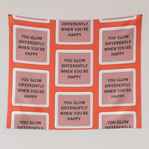 Item preview, You Glow Differently When You're Happy Pastel Pink Quote Sticker designed and sold by Scro-Ciob-Shop.