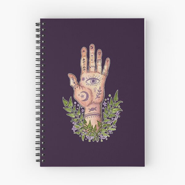 Item preview, Palmistry Hand Evil Eye Botanical Wiccan Watercolor designed and sold by esmavart.