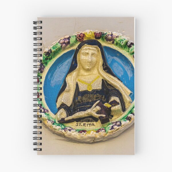 Item preview, Saint Rita Ceramic Medallion Religious Icon Relief Sculpture on Wall designed and sold by Nmallia.
