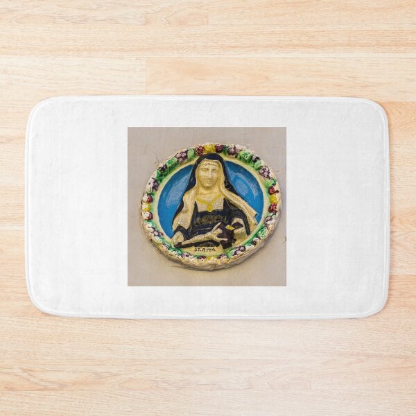 Item preview, Saint Rita Ceramic Medallion Religious Icon Relief Sculpture on Wall designed and sold by Nmallia.