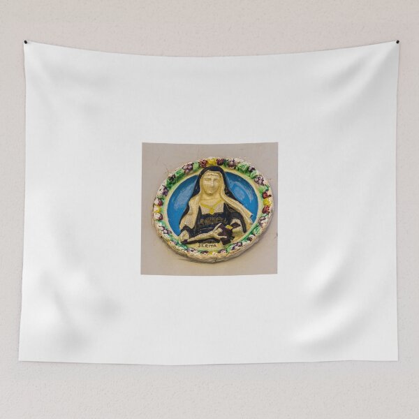 Item preview, Saint Rita Ceramic Medallion Religious Icon Relief Sculpture on Wall designed and sold by Nmallia.