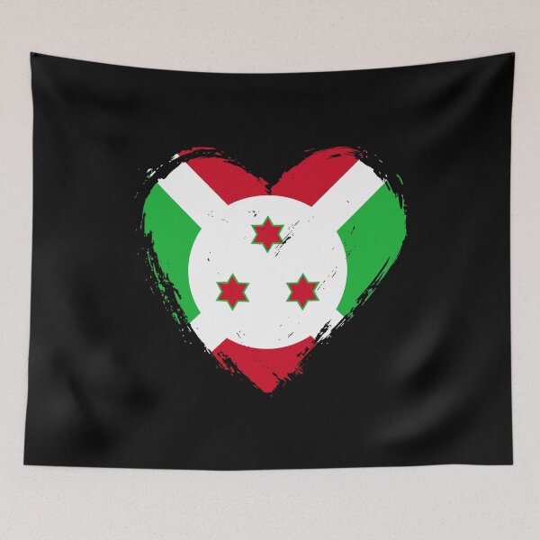Item preview, Distressed Burundi Flag Heart BI designed and sold by shitpostee.