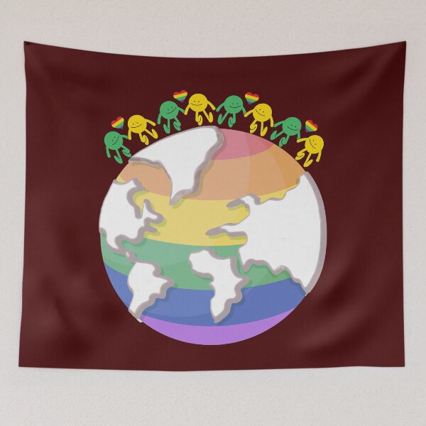 Item preview, Pride World Unity - LGBTQ+ Rainbow Earth and Happy People designed and sold by Evelashop.