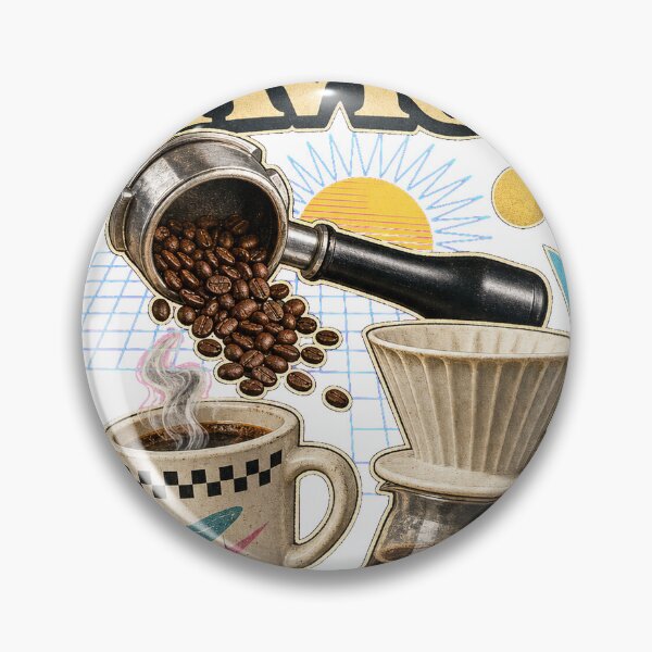 Item preview, Morning Savior Retro Synthwave Coffee Collage T-Shirt Design designed and sold by KIDEnia.