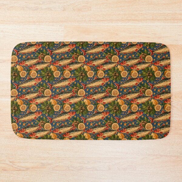 Item preview, Mediterranean Sardines Lemon Coastal Folk Pattern designed and sold by MeanPanduh.