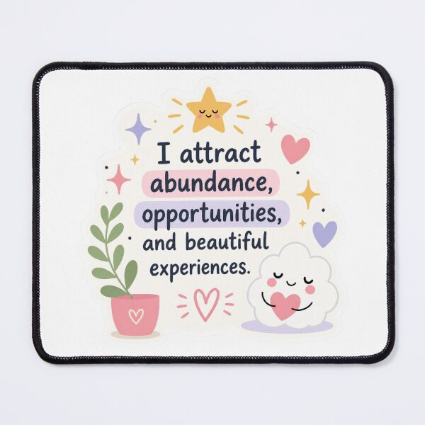 Item preview, I Attract Abundance | Cute Positive Affirmation Quote designed and sold by MiaBellaGirl.