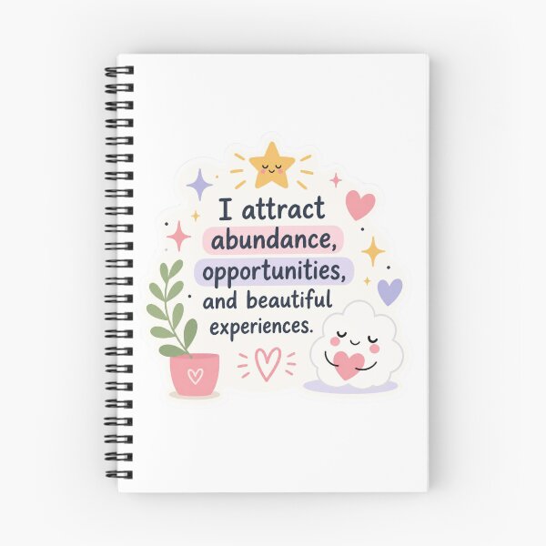 Item preview, I Attract Abundance | Cute Positive Affirmation Quote designed and sold by MiaBellaGirl.