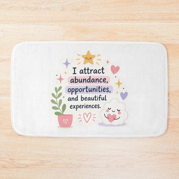 Item preview, I Attract Abundance | Cute Positive Affirmation Quote designed and sold by MiaBellaGirl.