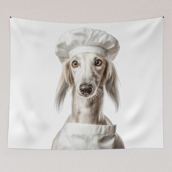 Item preview, Saluki Chef Dog Funny Cooking Apron Hat Cute Pet Portrait designed and sold by LazyOwlStore.