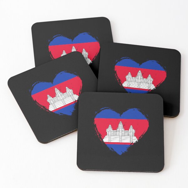 Item preview, Distressed Cambodia Flag Heart KH designed and sold by shitpostee.