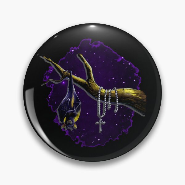 Item preview, Sleeping bat with decorated crescent moon and rosary designed and sold by Kirei-Lily.