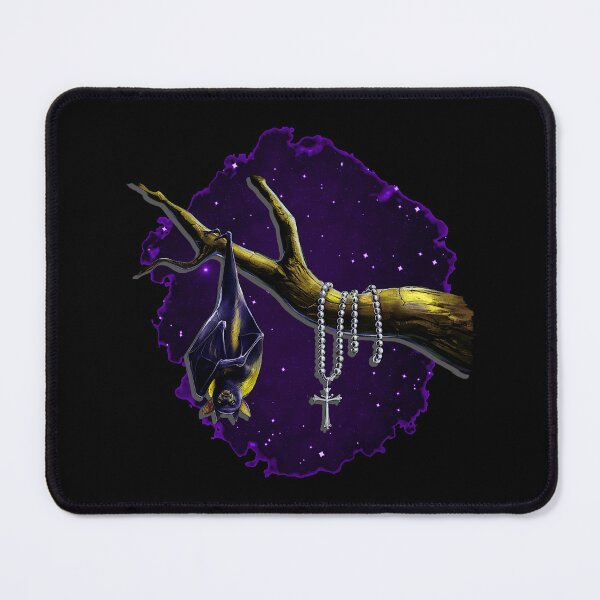 Item preview, Sleeping bat with decorated crescent moon and rosary designed and sold by Kirei-Lily.