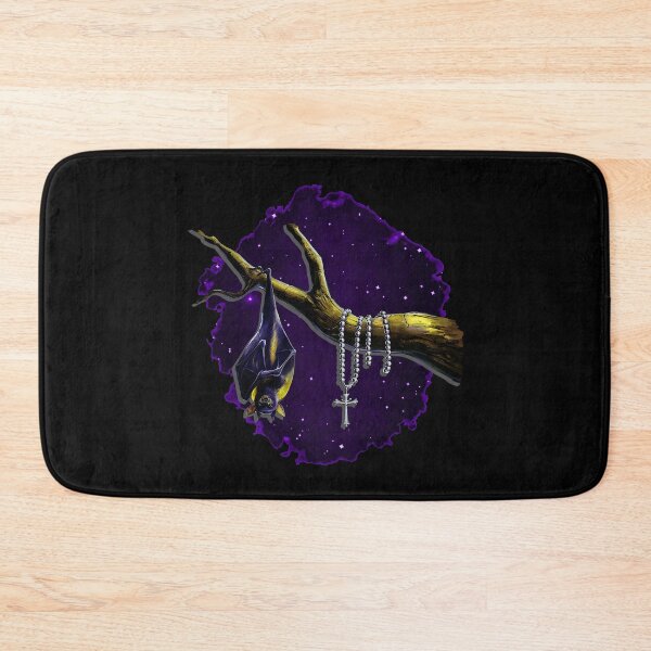 Item preview, Sleeping bat with decorated crescent moon and rosary designed and sold by Kirei-Lily.