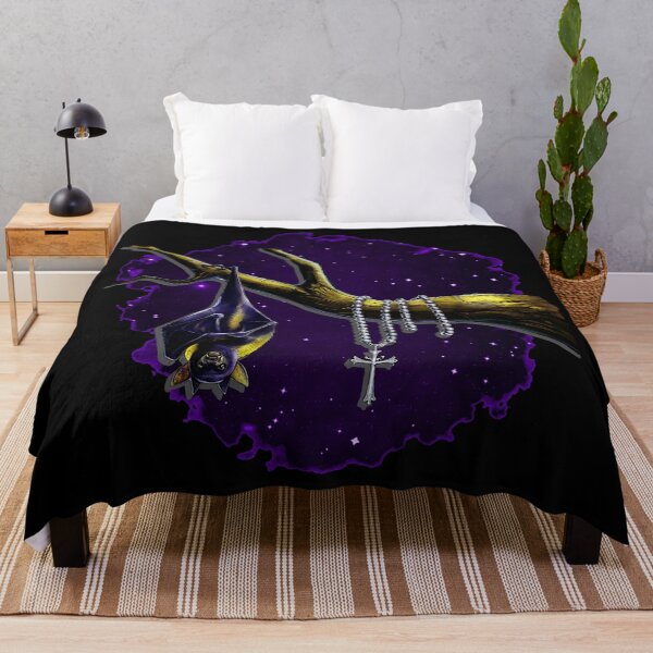 Item preview, Sleeping bat with decorated crescent moon and rosary designed and sold by Kirei-Lily.