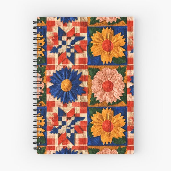 Item preview, Modern Patchwork Sunflower Quilt Folk Art Pattern designed and sold by PixelPanduh.