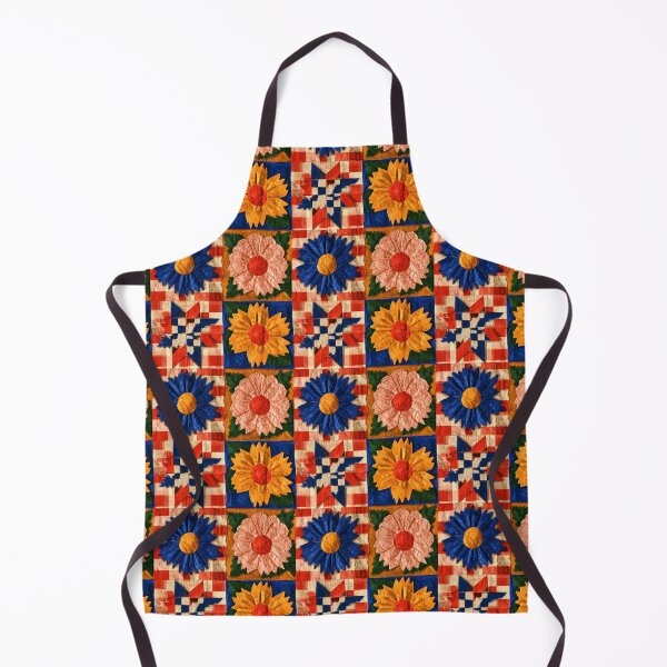 Item preview, Modern Patchwork Sunflower Quilt Folk Art Pattern designed and sold by MeanPanduh.