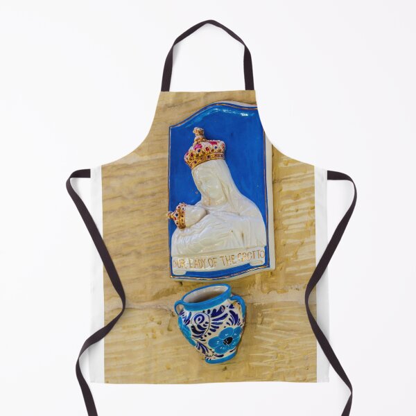Item preview, Our Lady Of The Grotto Ceramic Madonna And Child Plaque With Blue Floral Holy Water Vase designed and sold by Nmallia.