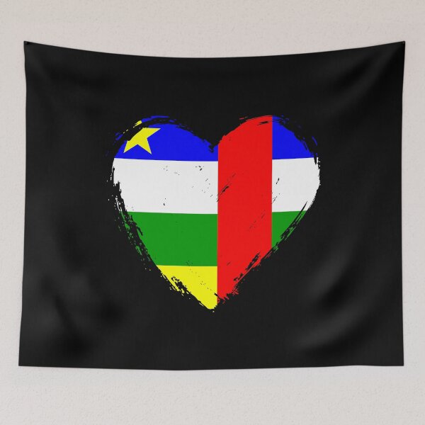 Item preview, Distressed Central African Republic Flag Heart CF designed and sold by shitpostee.