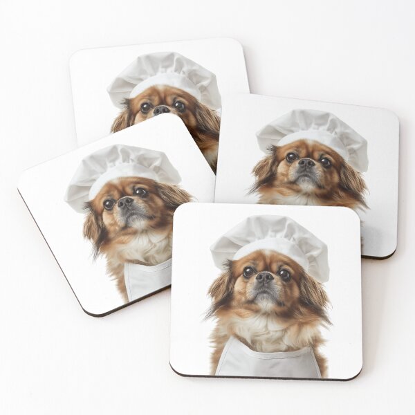Item preview, Tibetan Spaniel Chef Dog Funny Cooking Apron Hat Cute Pet Portrait designed and sold by LazyOwlStore.