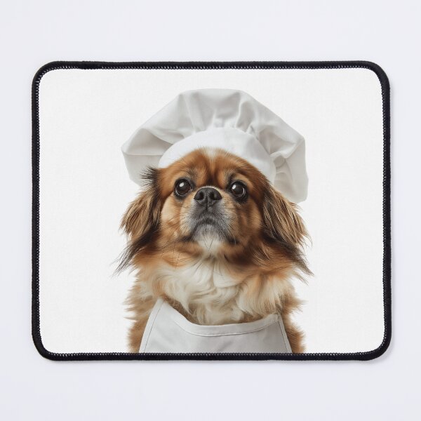 Item preview, Tibetan Spaniel Chef Dog Funny Cooking Apron Hat Cute Pet Portrait designed and sold by LazyOwlStore.