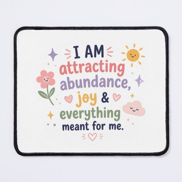 Item preview, I Am Attracting Abundance & Joy | Cute Positive Affirmation Quote designed and sold by MiaBellaGirl.