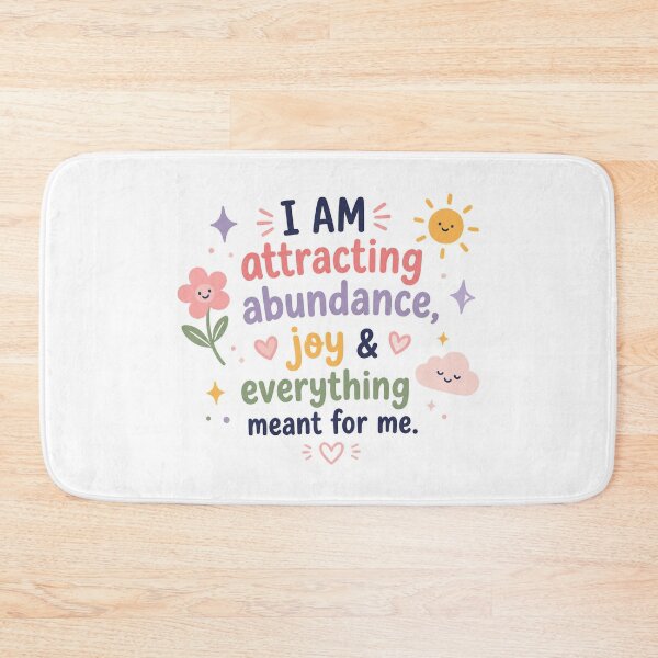 Item preview, I Am Attracting Abundance & Joy | Cute Positive Affirmation Quote designed and sold by MiaBellaGirl.