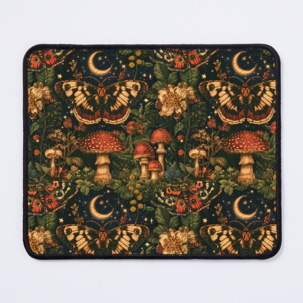 Item preview, Luna Moth Mushroom Moon Dark Academia Pattern designed and sold by MeanPanduh.