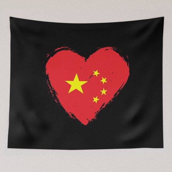 Artikelvorschau, Herz mit chinesischer Flagge in Notlage (CN) entworfen und verkauft von shitpostee.