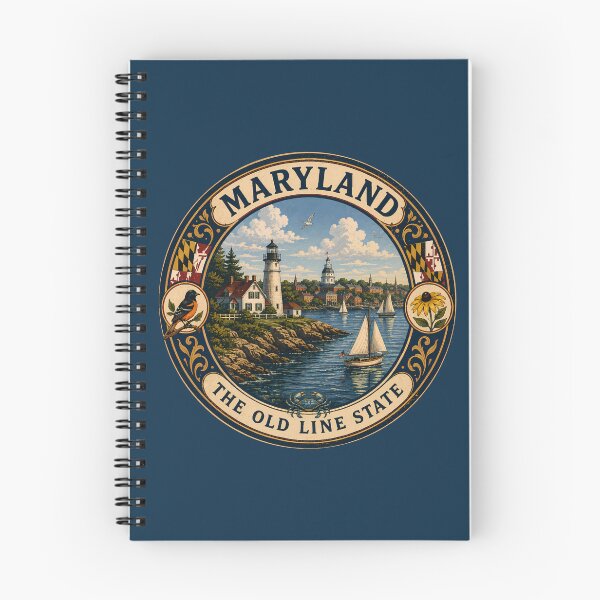 Item preview, Maryland Landscape Illustration Travel Art Badge designed and sold by KrisSidDesigns.