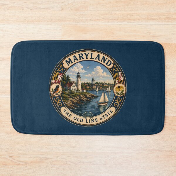 Item preview, Maryland Landscape Illustration Travel Art Badge designed and sold by KrisSidDesigns.
