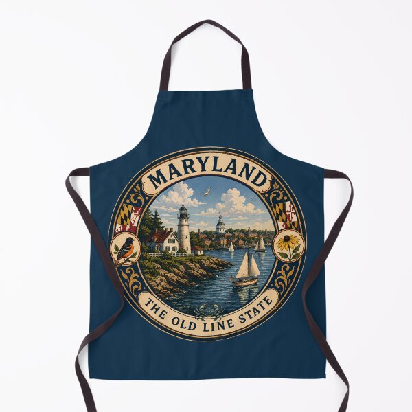 Item preview, Maryland Landscape Illustration Travel Art Badge designed and sold by KrisSidDesigns.
