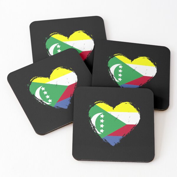 Item preview, Distressed Comoros Flag Heart KM designed and sold by shitpostee.