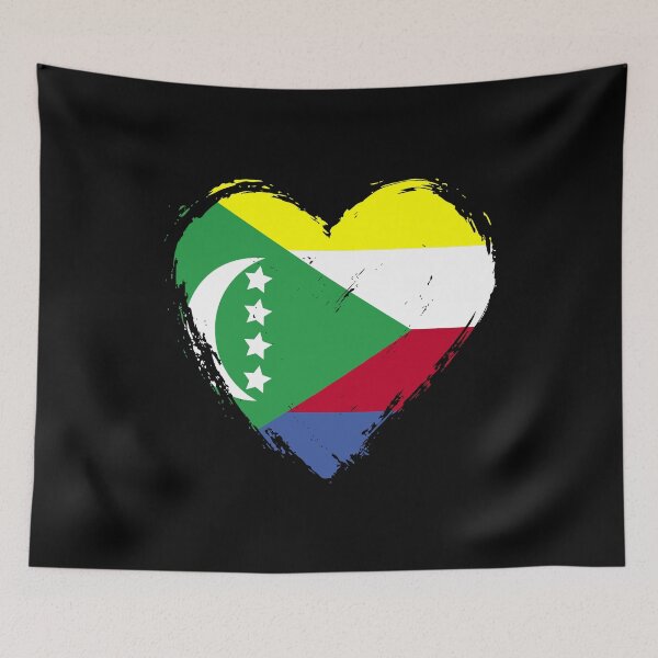 Item preview, Distressed Comoros Flag Heart KM designed and sold by shitpostee.