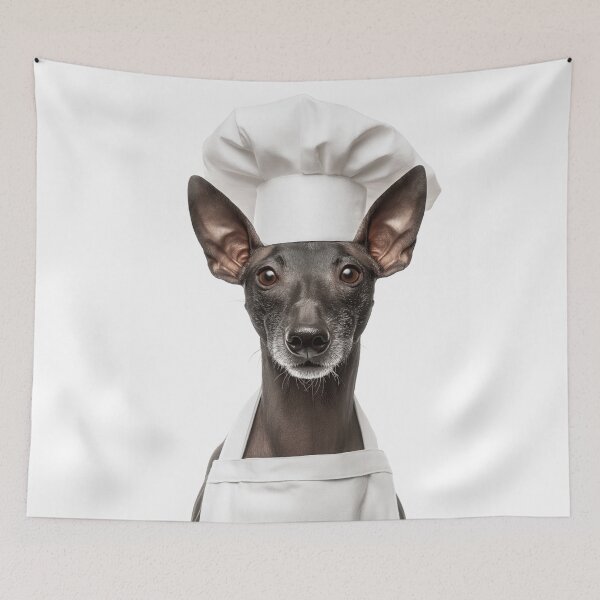 Item preview, Xoloitzcuintli Chef Dog Funny Cooking Apron Hat Cute Pet Portrait designed and sold by LazyOwlStore.