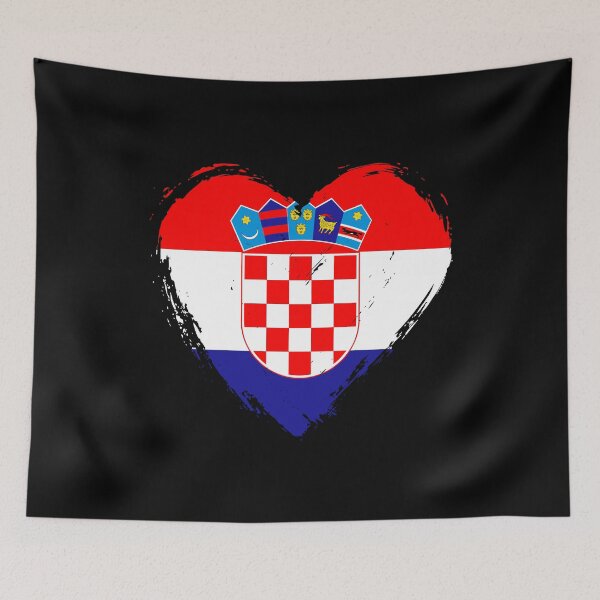 Item preview, Distressed Croatia Flag Heart HR designed and sold by shitpostee.