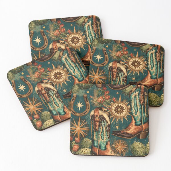 Item preview, Celestial Cowboy Boots New Western Desert Pattern designed and sold by MeanPanduh.