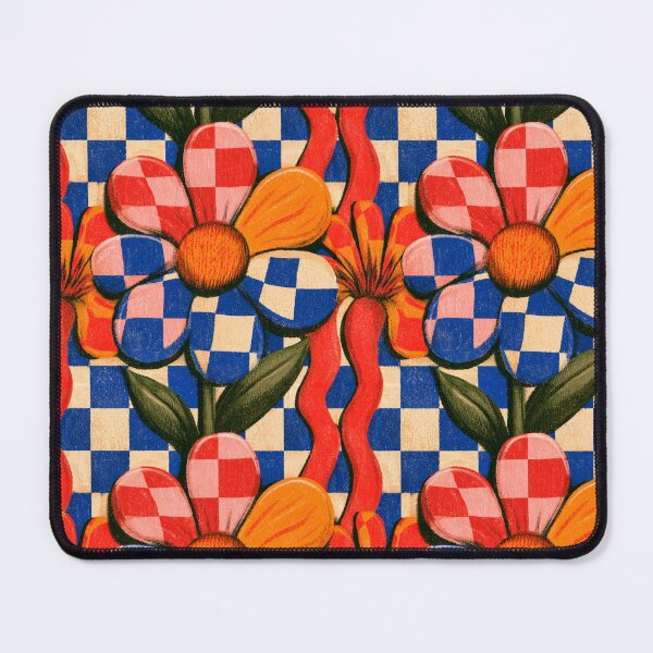 Item preview, Retro Dopamine Checkerboard Flower Pattern designed and sold by PixelPanduh.