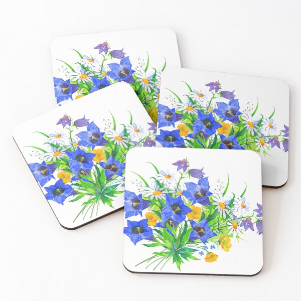 Item preview, Watercolor flowers, blue flowers designed and sold by sonaadalian.