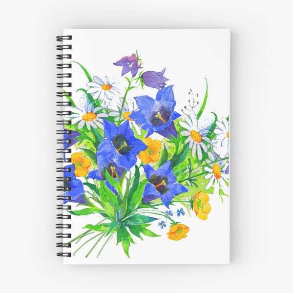 Item preview, Watercolor flowers, blue flowers designed and sold by sonaadalian.