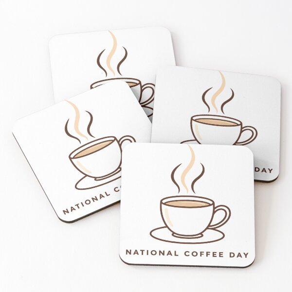 Item preview, Minimalist National Coffee Day Line Art designed and sold by Doodle Souq.
