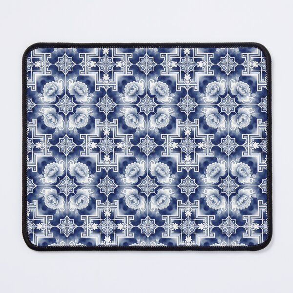 Item preview, Blue White Floral Tile Pattern – Portuguese Azulejo Delft Inspired Botanical Design designed and sold by HappyOops.