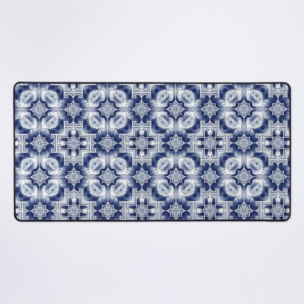 Item preview, Blue White Floral Tile Pattern – Portuguese Azulejo Delft Inspired Botanical Design designed and sold by HappyOops.