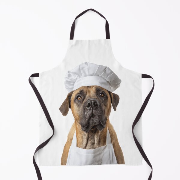 Item preview, Boerboel Chef Dog Funny Cooking Apron Hat Cute Pet Portrait designed and sold by LazyOwlStore.